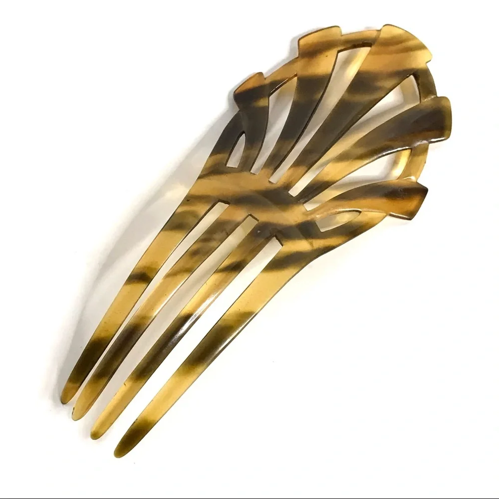 Vintage Hair Comb Faux Tortoise Shell Celluloid